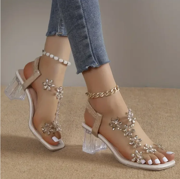 Juliarae | Flower and Rhinestone Heel