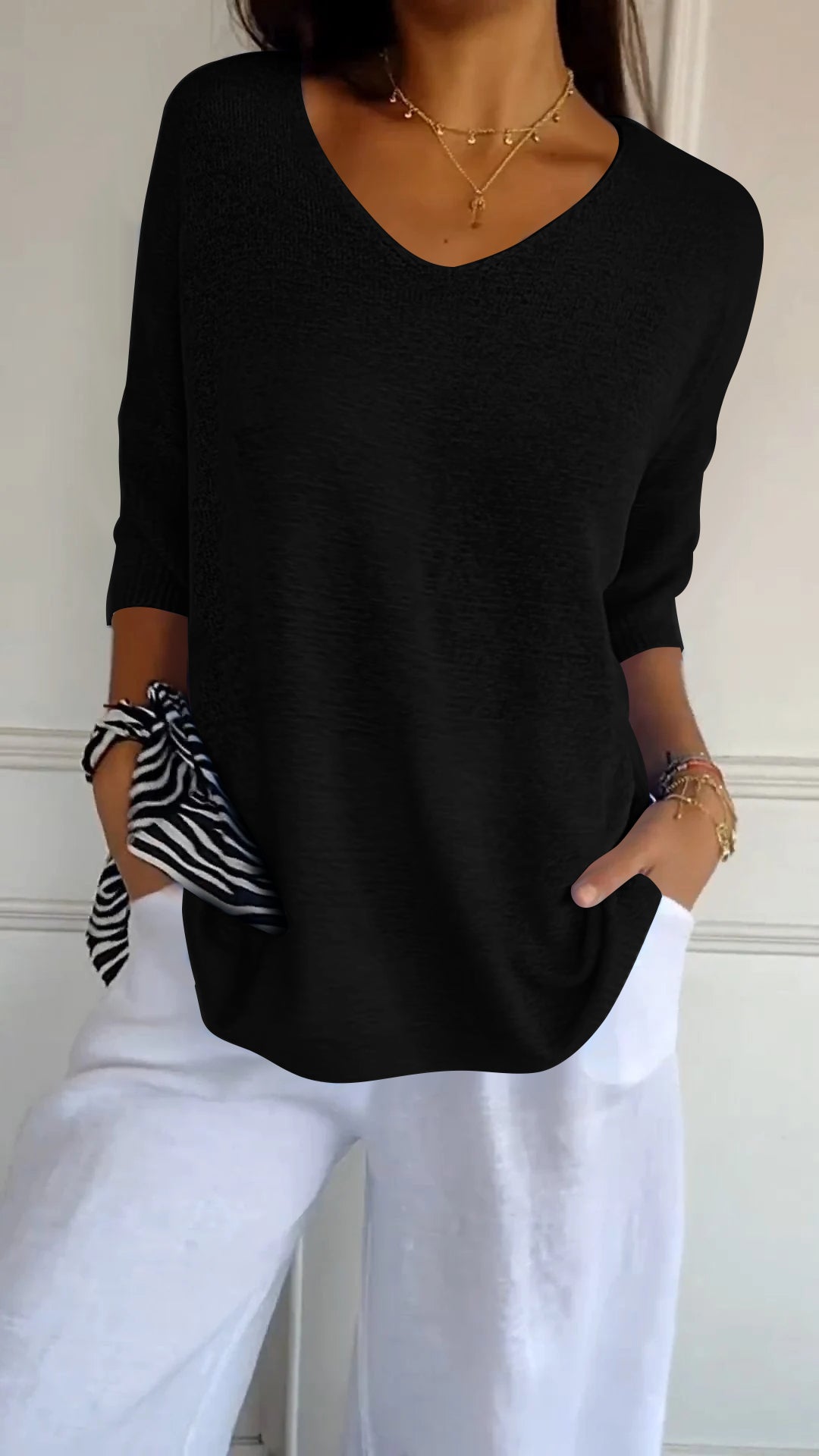 Cassandra™ | Elegant V-Neck Top