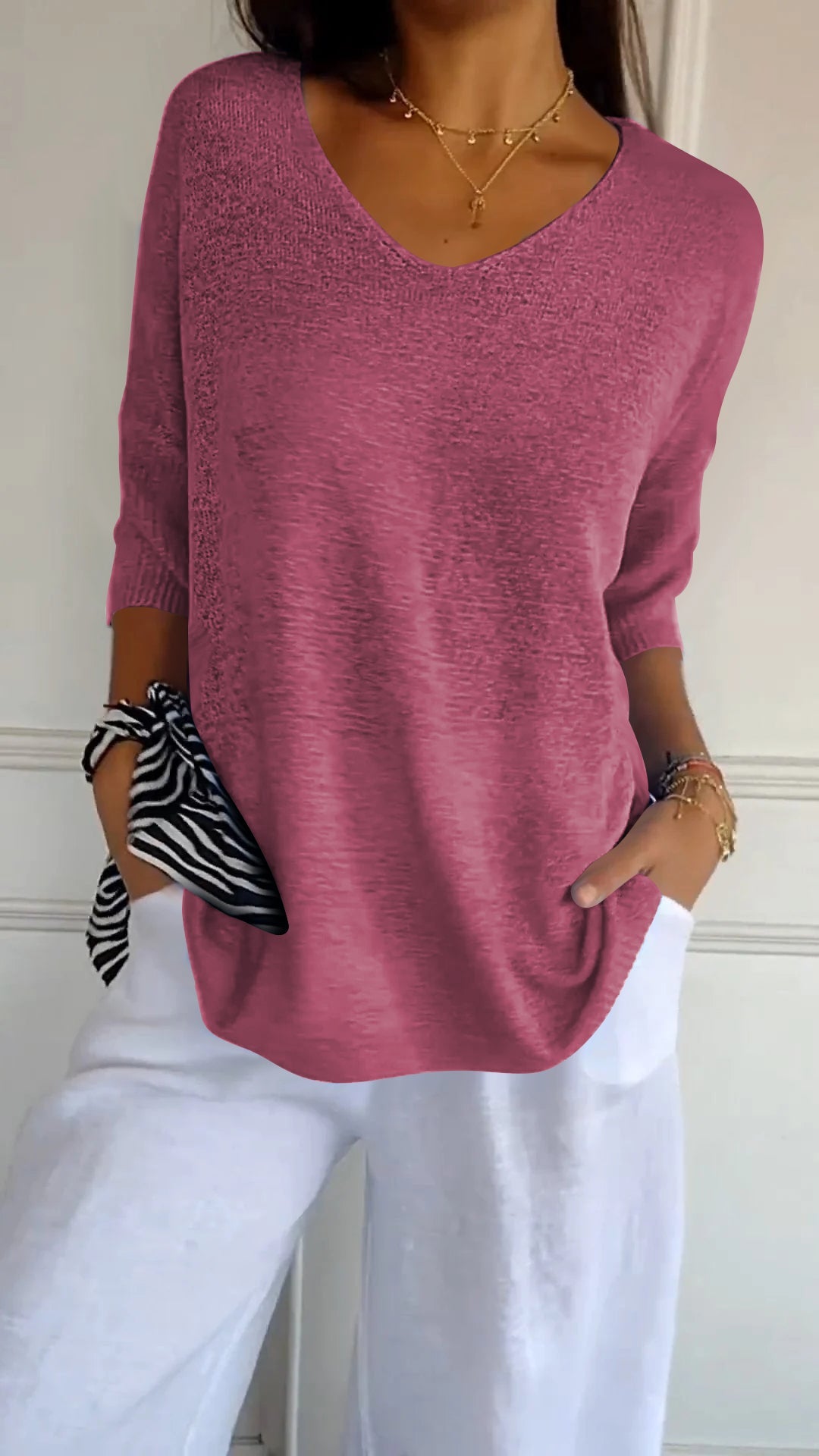 Cassandra™ | Elegant V-Neck Top