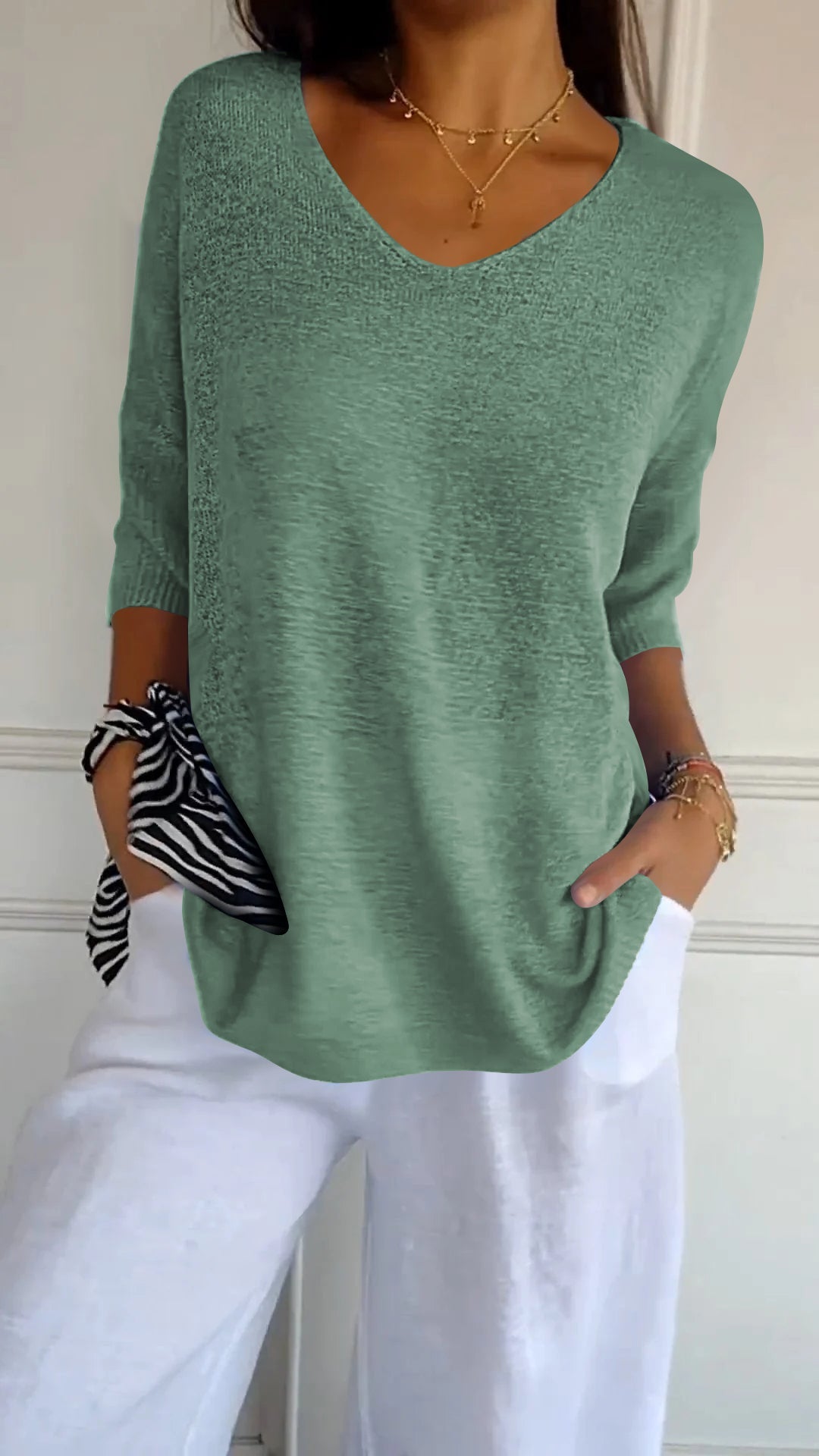 Cassandra™ | Elegant V-Neck Top