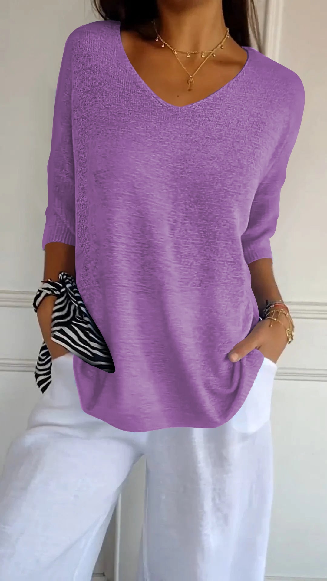 Cassandra™ | Elegant V-Neck Top