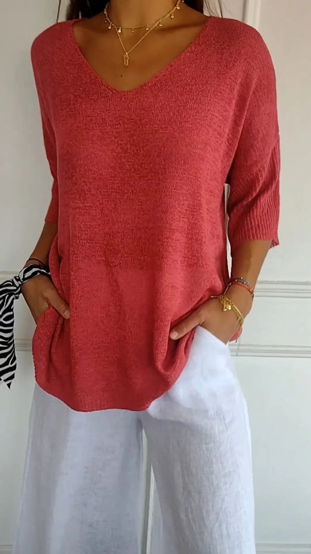 Cassandra™ | Elegant V-Neck Top