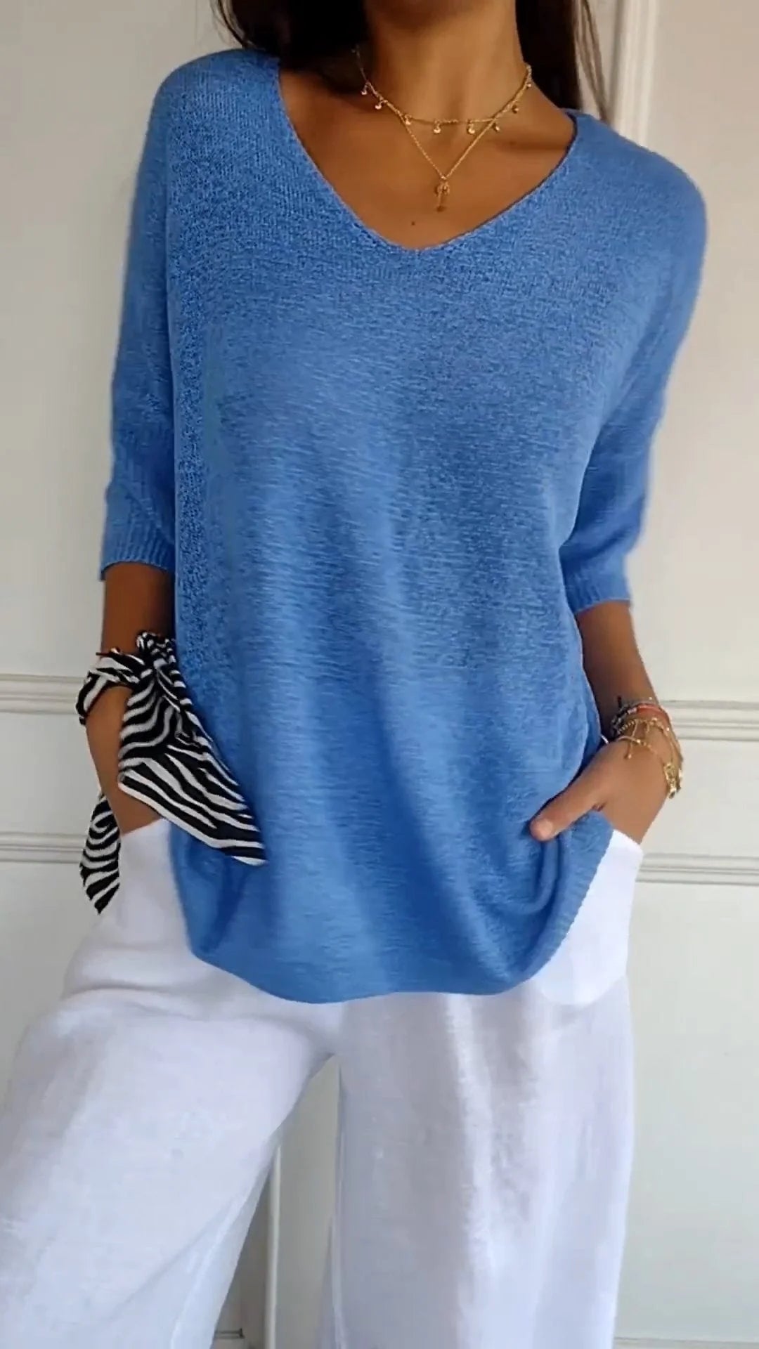 Cassandra™ | Elegant V-Neck Top