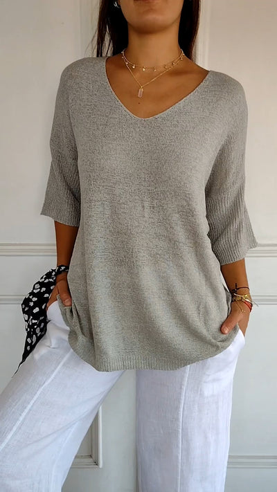 Cassandra™ | Elegant V-Neck Top