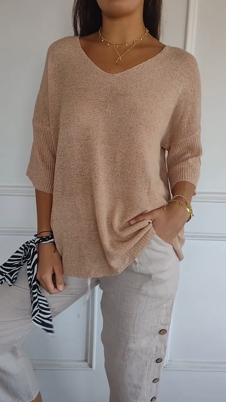 Cassandra™ | Elegant V-Neck Top