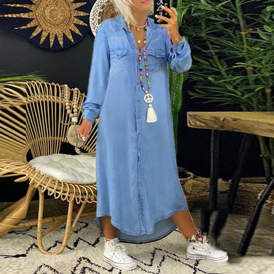 Anzhelie™ | Comfortable Denim Maxi Dress