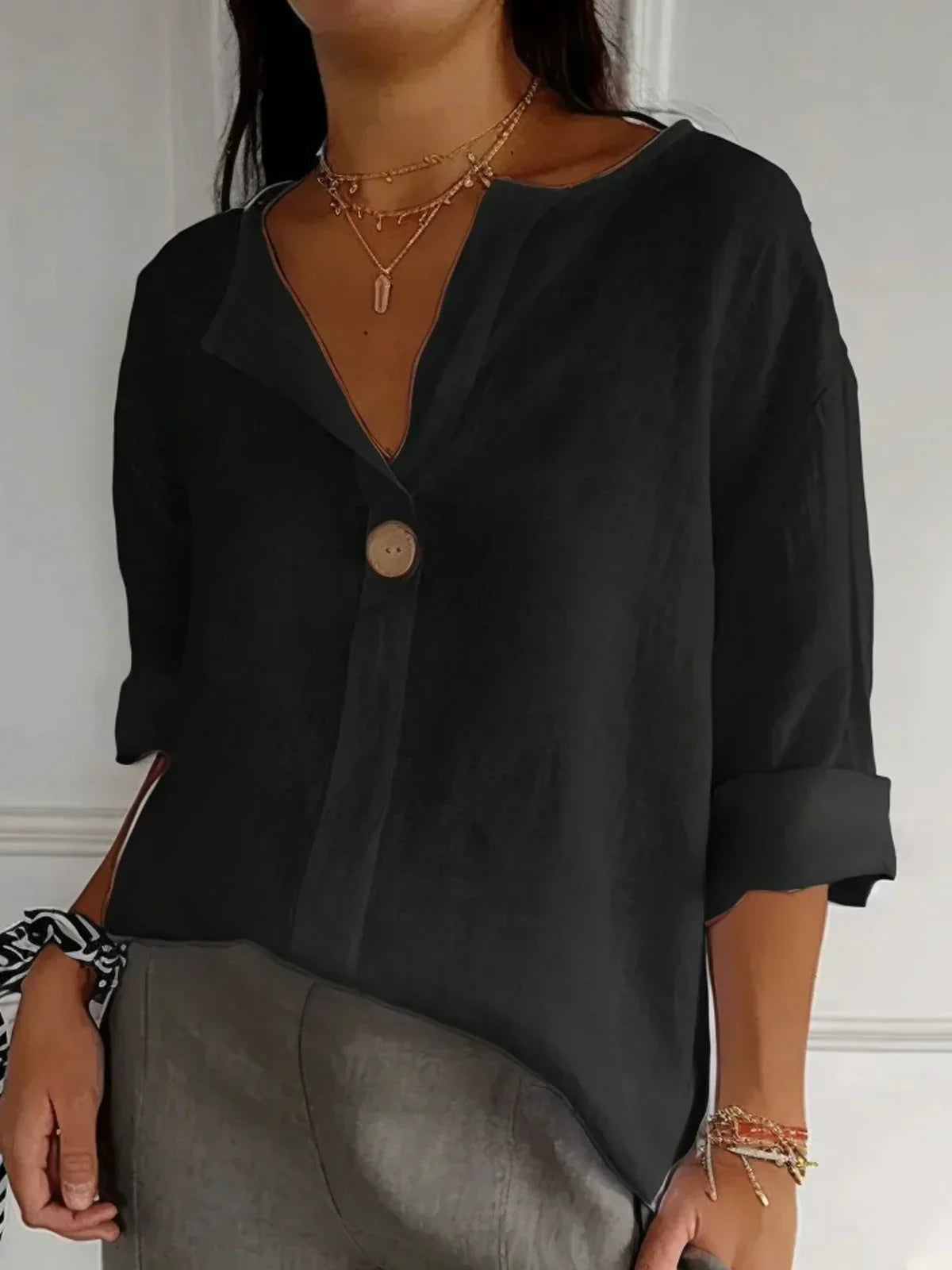 Jessalyn™ | Elegant V-Neck Blouse