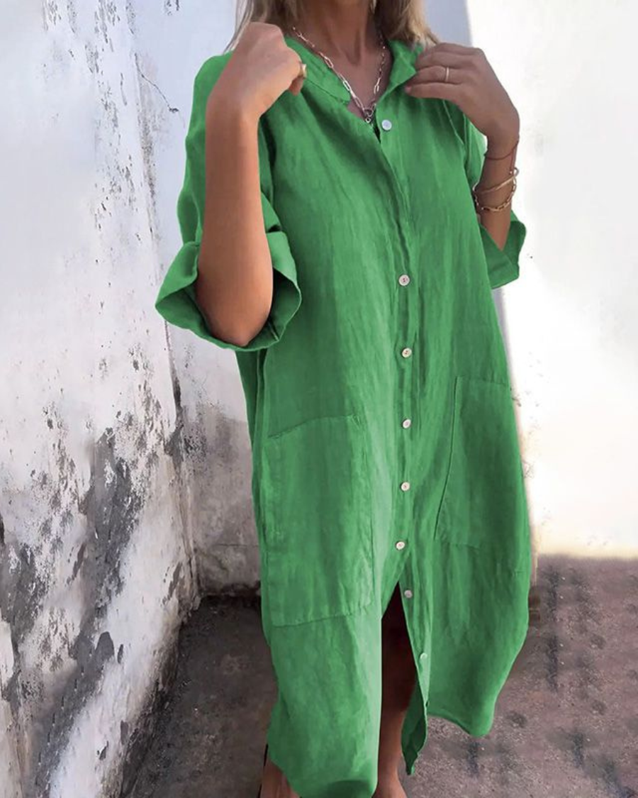 Jady™ | Ibiza-Style Casual Shirt Dress