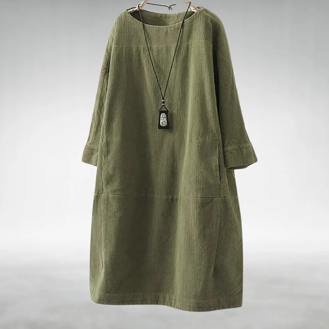 Grace | Relaxed Corduroy Midi Dress