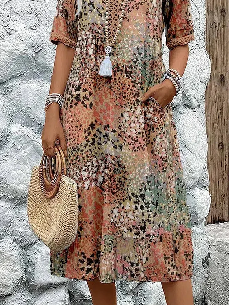Yvonna™ | Elegant Floral Midi Dress