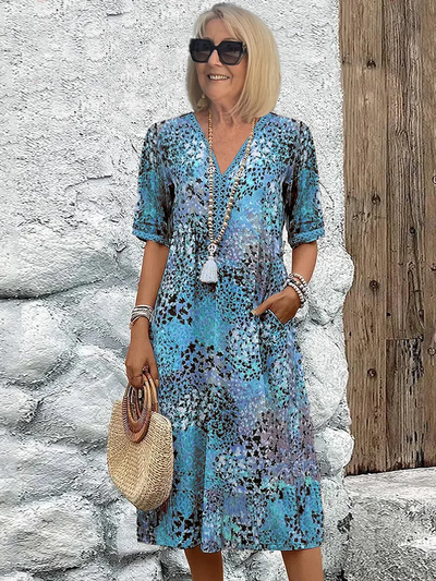 Yvonna™ | Elegant Floral Midi Dress