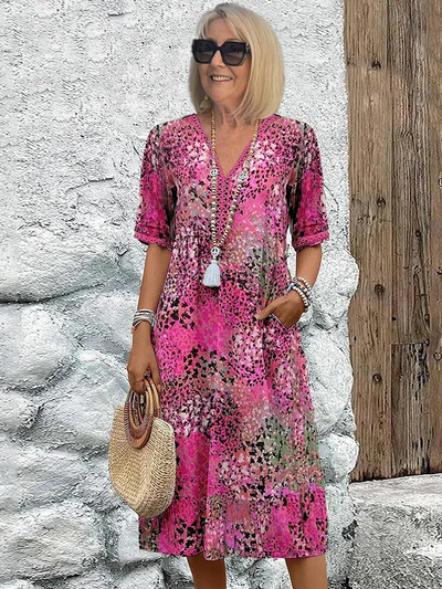 Yvonna™ | Elegant Floral Midi Dress