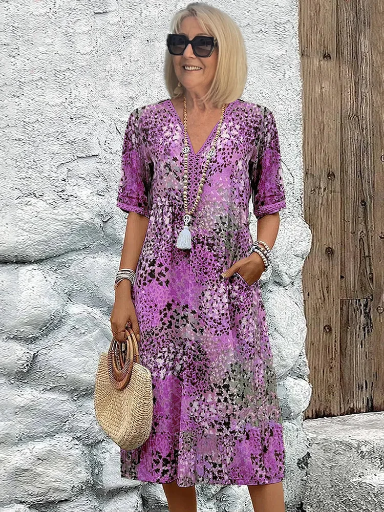 Yvonna™ | Elegant Floral Midi Dress