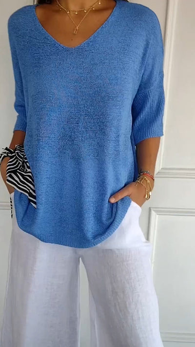 Cassandra™ | Elegant V-Neck Top
