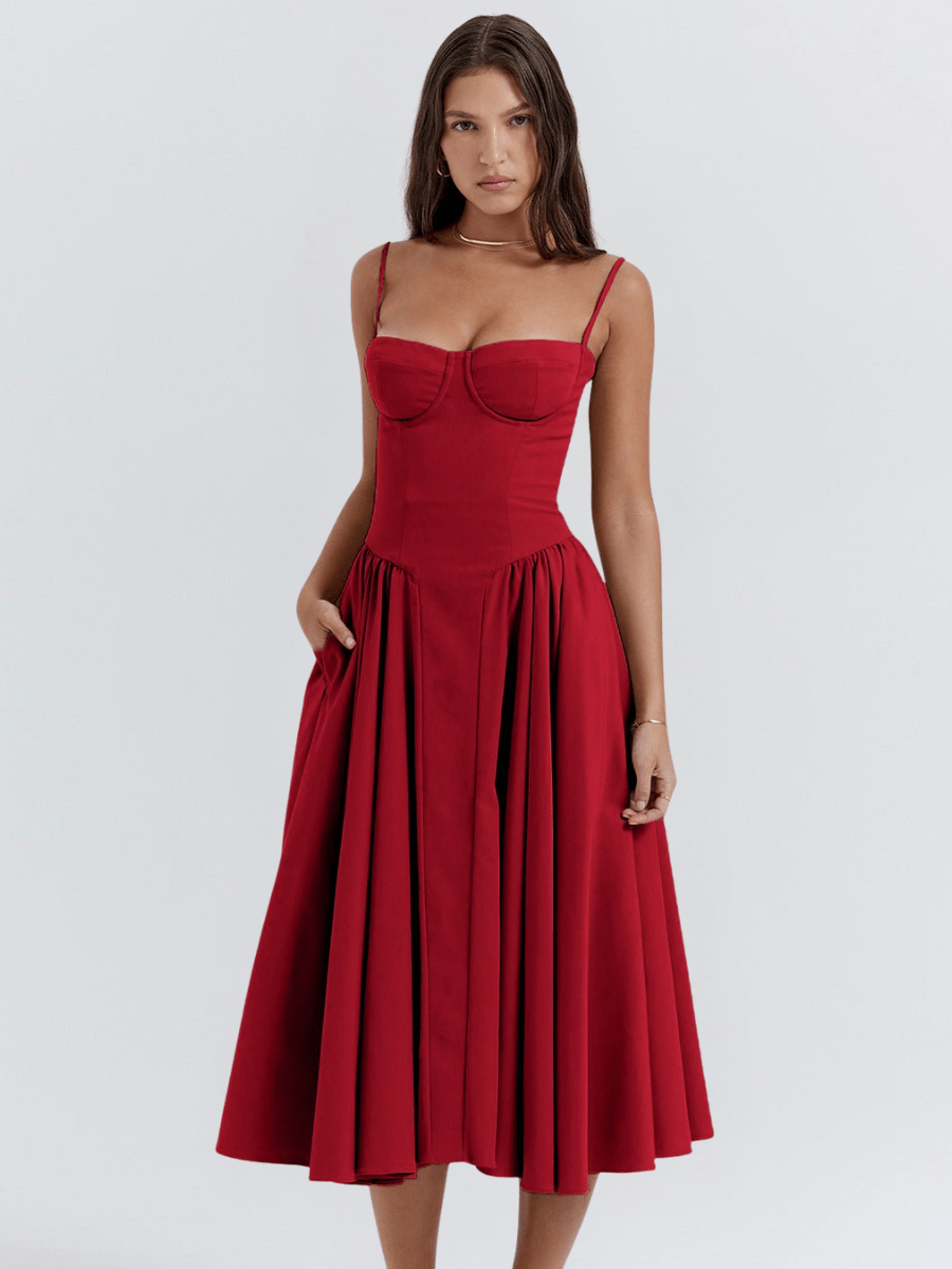 Lheandra | Elegant Midi Dress